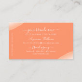 ダイヤモンドとモノグラムきらめくを持つノーブルピーチ 名刺 (裏面)