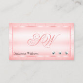 ダイヤモンドとモノグラムグラマラスの発光ピンク 名刺 (正面)