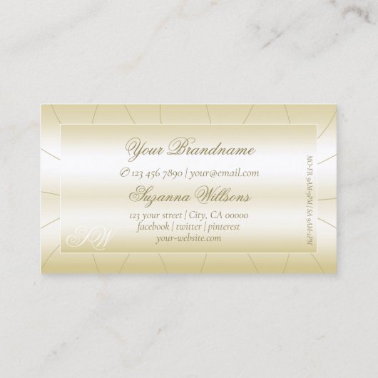 ダイヤモンドとモノグラムラグジュアリーでライトゴールデン 名刺 (裏面)