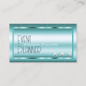 ダイヤモンドとロゴを使用したシマーミースタイリッシュティール(緑がかった色) 名刺 (正面)