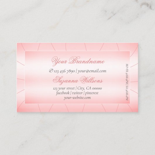 ダイヤモンドとロゴグラマラスの輝くピンク 名刺 (裏面)