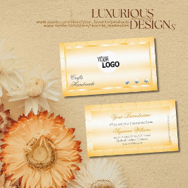 ダイヤモンドとロゴグラマー付きピーチオレンジ 名刺