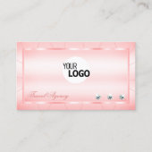 ダイヤモンドとロゴ付き発光ピンクプロフェッショナル 名刺 (正面)