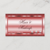 ダイヤモンドと写真モダンが入ったラグジュアリーShimmery Red 名刺 (正面)