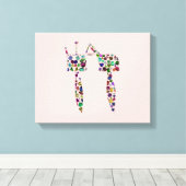 ダイヤモンドと宝石で作られたヘブライ文字'CHET' キャンバスプリント (インサイチュ (ウッドフロア))