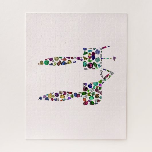 ダイヤモンドと宝石で作られたヘブライ文字'CHET' ジグソーパズル (縦)