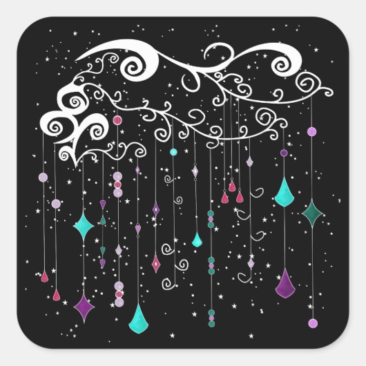 ダイヤモンドと星 スクエアシール (正面)