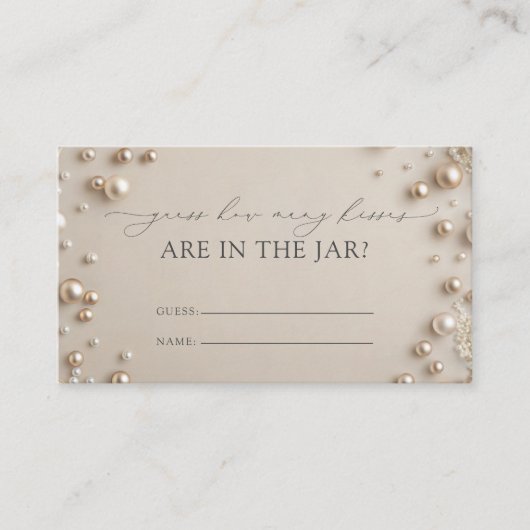 ダイヤモンドと真珠どのように多くのキスブライダルゲーム エンクロージャーカード (正面)