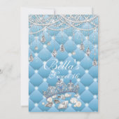 ダイヤモンドと真珠のバースデーパーティ招待状 招待状 (裏面)