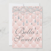 ダイヤモンドと真珠のバースデーパーティ招待状 招待状 (裏面)