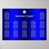 ダイヤモンドと真珠ブルーウェディングレセプションシート ポスター (正面)