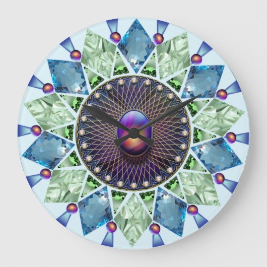 ダイヤモンドと真珠1 ラージ壁時計 (正面)