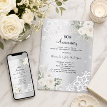 ダイヤモンドと花のモチーフで華やかにデザインされた結婚60周年記念ギフト
