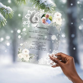 ダイヤモンドと花のモチーフ 60回目の結婚記念日 アクリル招待状