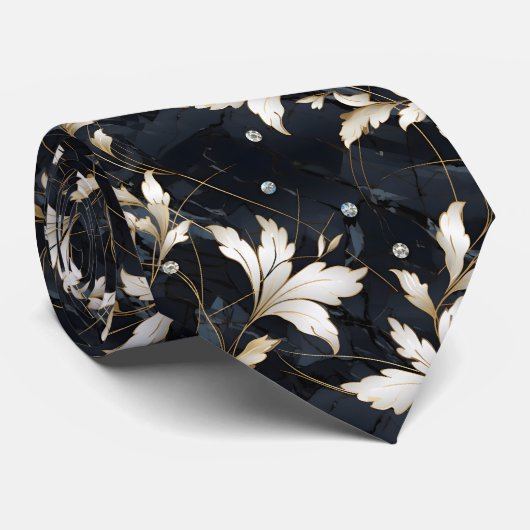 ダイヤモンドと花 ネクタイ (ロール)