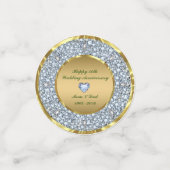 ダイヤモンドと金ゴールドの背景 コンフェッティ (スモール正面)