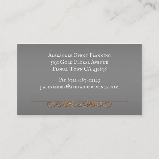 ダイヤモンドと金ゴールドダークシルバーパーソナライズされたビジネス 名刺 (裏面)