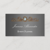 ダイヤモンドと金ゴールドダークシルバーパーソナライズされたビジネス 名刺 (正面)