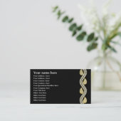 ダイヤモンドと金ゴールドペイズリーパターンブラック 名刺 (スタンド正面)