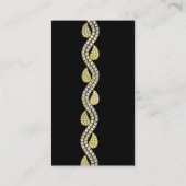 ダイヤモンドと金ゴールドペイズリーパターンブラック 名刺 (裏面)