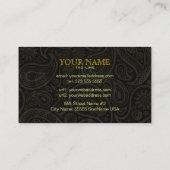 ダイヤモンドと金ゴールドレトロペイズリーパターン 名刺 (裏面)