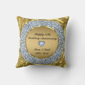 ダイヤモンドと金ゴールド結婚50周年 クッション (裏面)