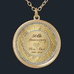 ダイヤモンドと金ゴールド結婚50周年 ゴールドプレートネックレス<br><div class="desc">2エレガントハート縁どと50周年の金ゴールドと金ゴールドを使ってフローラをトーン結婚する。25来周年を記念して銀色で描いた。</div>
