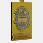 ダイヤモンドと金ゴールド結婚50周年 ゴールドプレートバナーオーナメント (右)