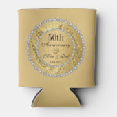 ダイヤモンドと金ゴールド結婚50周年 缶クーラー (正面)