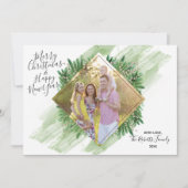 ダイヤモンドによって集中させるマツ|クリスマスの写真カード シーズンカード (正面)