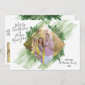 ダイヤモンドによって集中させるマツ|クリスマスの写真カード シーズンカード (正面/裏面)