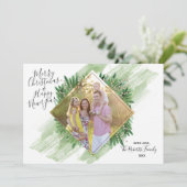 ダイヤモンドによって集中させるマツ|クリスマスの写真カード シーズンカード (スタンド正面)