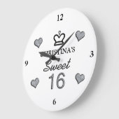 ダイヤモンドのあなたの一流のSweet sixteen ラージ壁時計 (傾斜)
