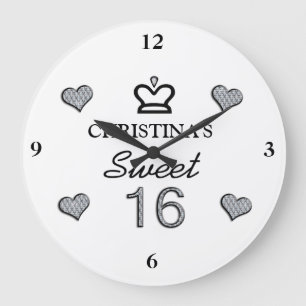 ダイヤモンドのあなたの一流のSweet sixteen ラージ壁時計