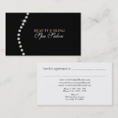 ダイヤモンドのきらきら光るな美しいの黒のスパのサロンの名刺 予約カード (正面/裏面)