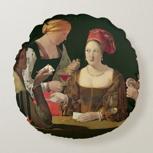 ダイヤモンドのエースが付いている詐欺 ラウンドクッション (正面)