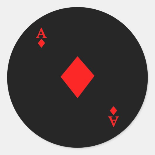 ダイヤモンドのエースカジノカードハロウィーンの衣装 ラウンドシール (正面)