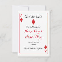 ダイヤモンドのカード遊結婚式の招待を保存