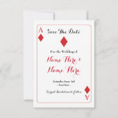 ダイヤモンドのカード遊結婚式の招待を保存 セーブザデート (正面)