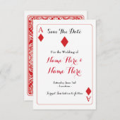 ダイヤモンドのカード遊結婚式の招待を保存 セーブザデート (正面/裏面)