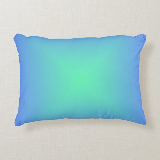 ダイヤモンドのグラデーション青からアクアマリングリーン アクセントクッション (正面)