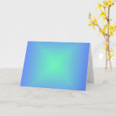 ダイヤモンドのグラデーション青からアクアマリングリーン カード (黄色い花)