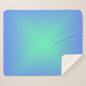 ダイヤモンドのグラデーション青からアクアマリングリーン シェルパブランケット (正面(横))