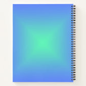 ダイヤモンドのグラデーション青からアクアマリングリーン ノートブック (裏面)