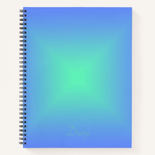 ダイヤモンドのグラデーション青からアクアマリングリーン ノートブック (正面)