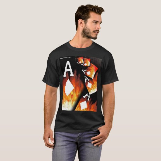 ダイヤモンドのコラージュのトランプのポーカーの芸術の装飾のTシャツのエース Tシャツ (正面フル)