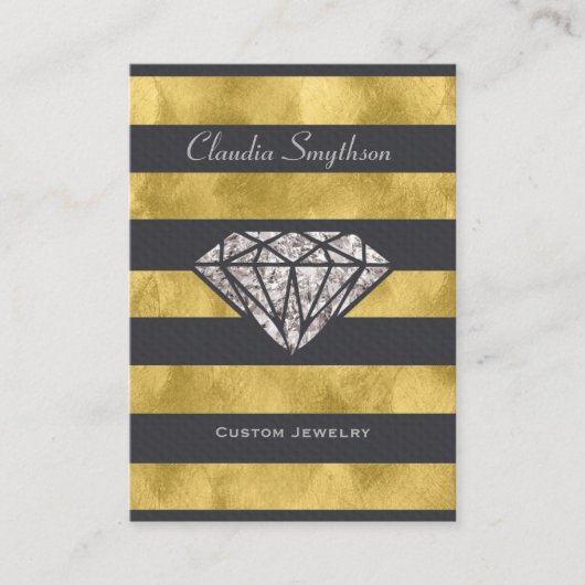 ダイヤモンドのジュエリーの名刺の宝石用原石の宝石屋 名刺 (正面)