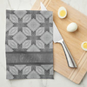 ダイヤモンドのタイル模様を織る キッチンタオル (四つ折り)