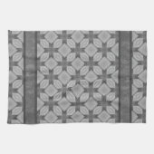 ダイヤモンドのタイル模様を織る キッチンタオル (横)