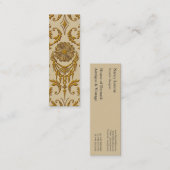 ダイヤモンドのダマスク織、金ゴールドの女王の宝石 スキニー名刺 (正面/裏面)
